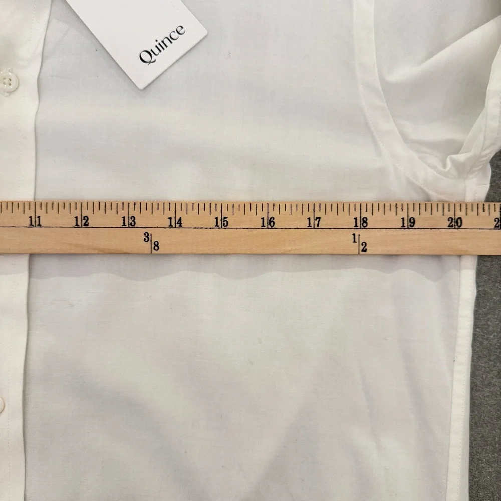 Quince White Organic Cotton Cashmere Brushed Twill Long Sleeve Shirt Size M NWT - Picture 5 of 8